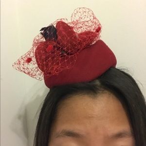 NEW Selima Red Leopard and Lace Fascinator